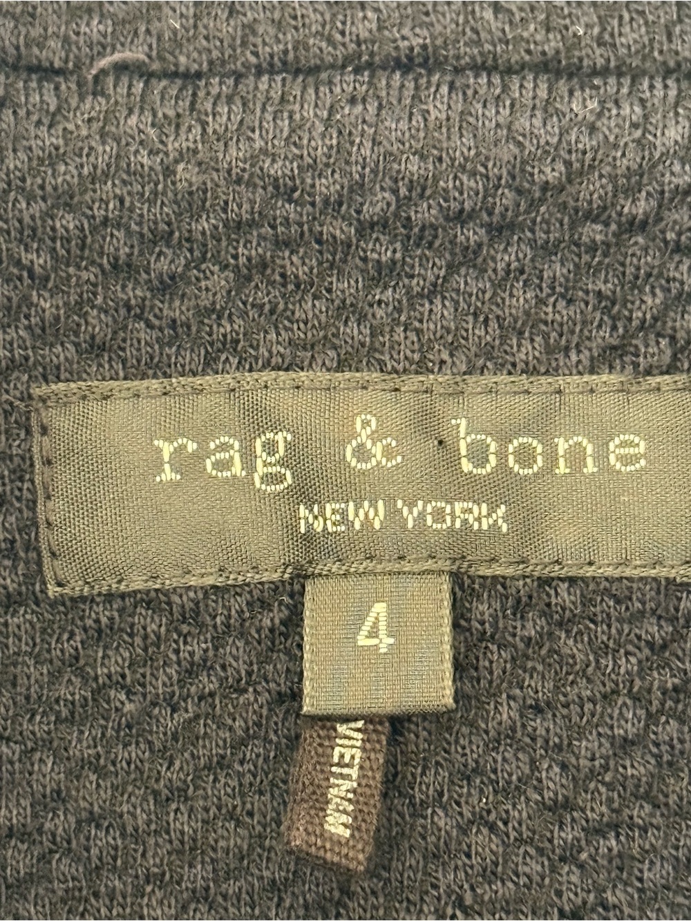 rag & bone Navy Slade Wool blend Pique Cropped Blazer - Picture 2 of 9